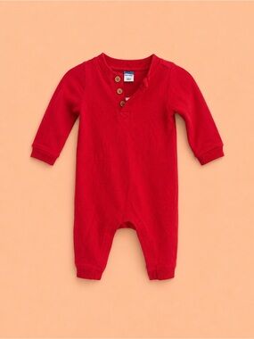 🐻 OLD NAVY RED HENLEY FOOTIE